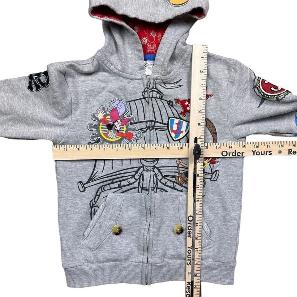 Disney Store Boys Hoodie Size 5-6 Jake and the Never Land Pirates Gray - Image 3 of 4