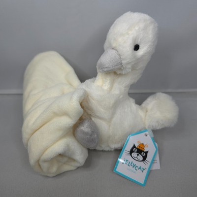 Jellycat - Silbe Schwan grau Schnuller - Plüschtier Kuscheltier 18 Zoll Decke Tröster