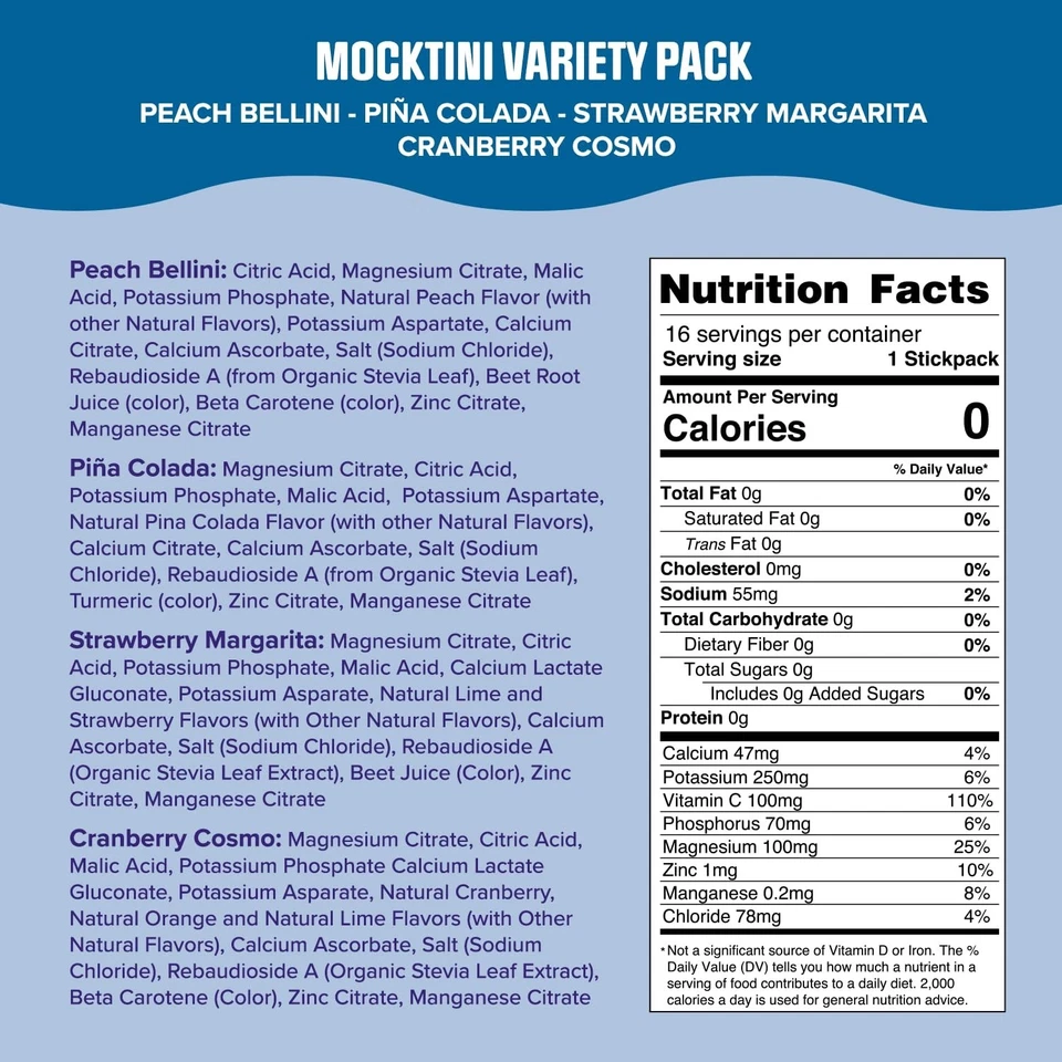 Mezcla de bebidas en polvo de electrolitos paquetes de hidratación sin azúcar 16 paquetes de barras Foto 4 de 4