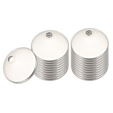 20 Pcs 5/16 Inch Round Metal Stamping Blanks, Silvery Blank Tags