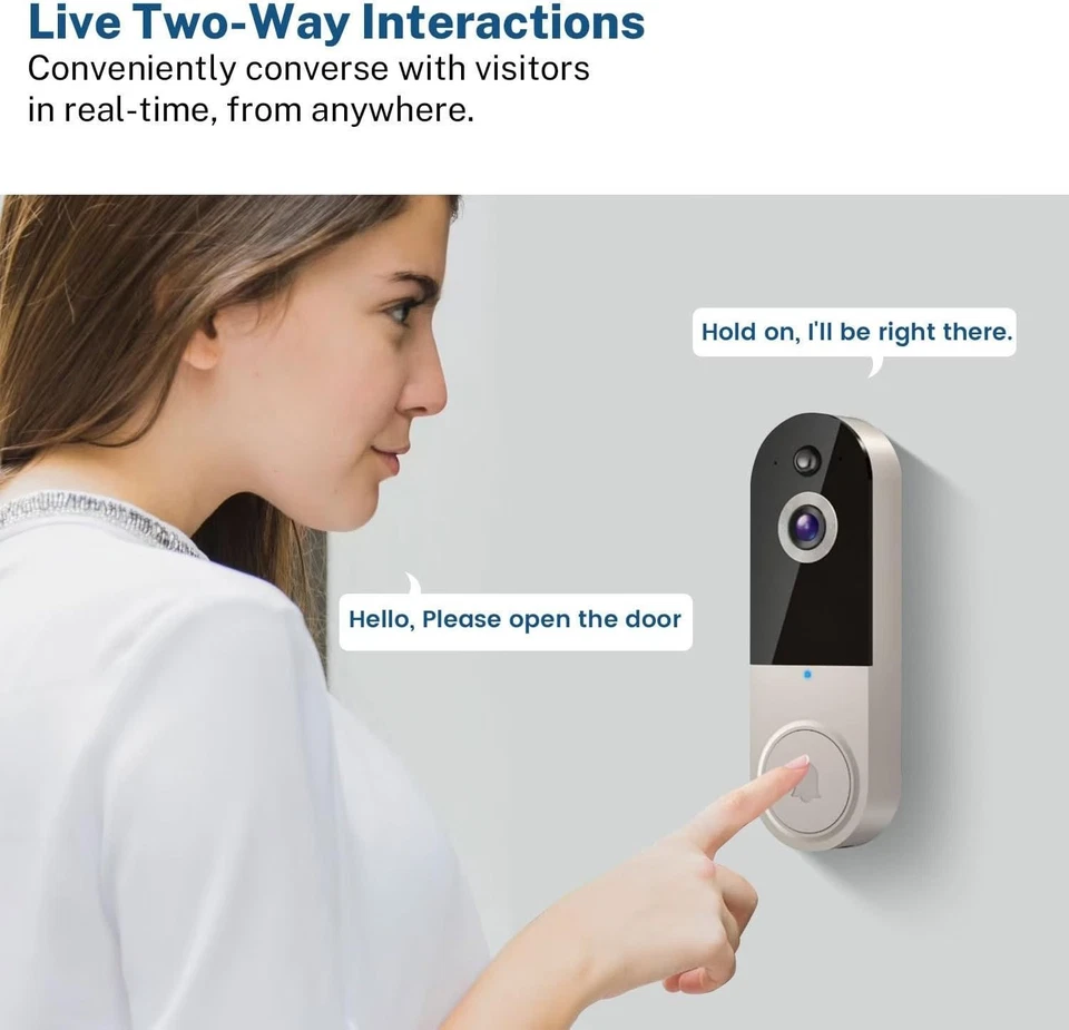 Safe Doorbell, Safe Doorbell Camera Wireless, Video Doorbell with No Monthly Fee - image 3 of 4