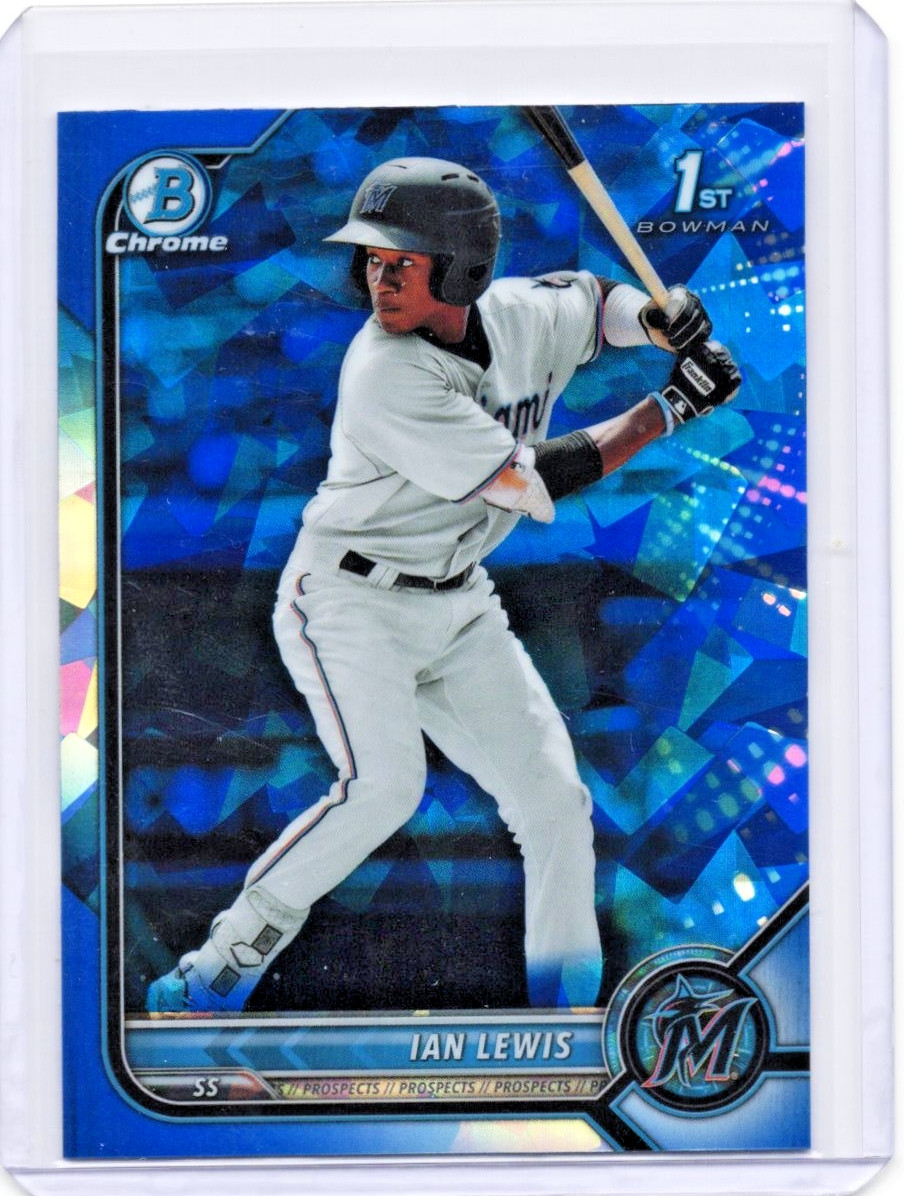Ian Lewis 2022 Bowman Chrome 1st Sapphire #BCP-96 - Marlins