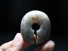 Ancient Hongshan Culture Old Hetian Jade Stone Yu Pig Dragon Hook Amulet Pendant