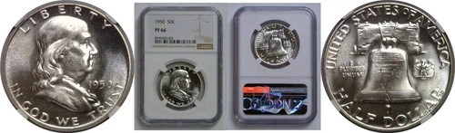 1950 Franklin Half Dollar   NGC PF-66