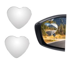 Heart Blind Spot Mirrors 2-Pack, Adjustable Wide Angle Convex Stick-On Car