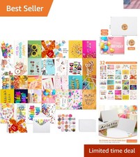 Joyberg 32 PCS Happy Birthday Cards Bulk with Envelopes, 4X6 Assorted Birthday C
