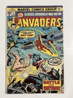 Invaders #1 VG+ MVS Intact Captain America Human Torch Namor Sub-mariner 1975