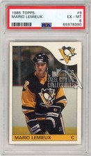Mario Lemieux 1985-86 Topps Mario Lemieux Rookie Card #9 PSA 6