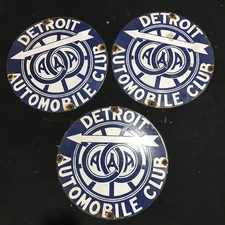 DETROIT AUTOMOBILE CLUB  Porcelain GAS STATION 12 inch - 3 units
