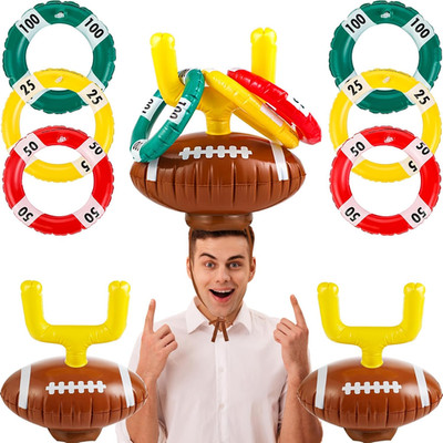 Set Football Goal Post Ring Toss Game Inflatable Ring Toss Game Sport Party Post