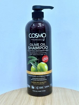 Cosmo Olive Oil Shampoo 1000ml Free of Sulfates & Parabens Reduces Hair Breakage