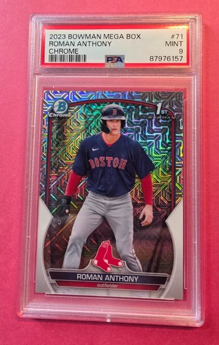 ROMAN ANTHONY 1st 2023 Bowman Chrome Mega Box Mojo Refractor PSA 9 MINT Red Sox