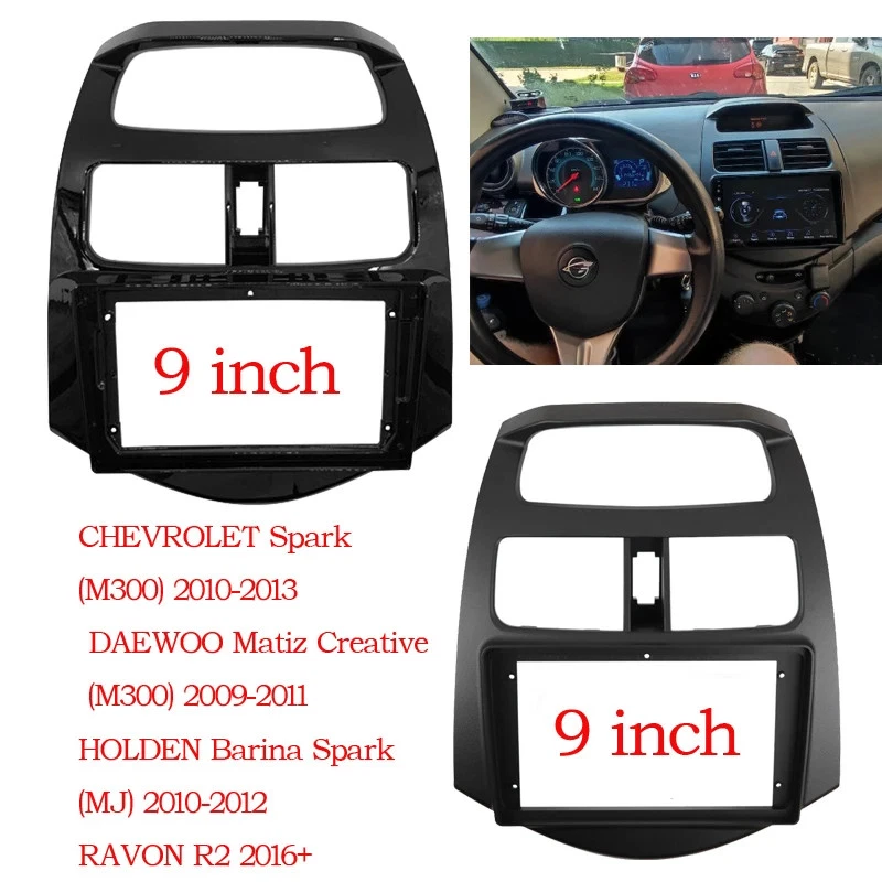 Radio Fascias de 9 pulgadas para Chevrolet Spark 2010-2016 doble Din DVD estéreo panel D