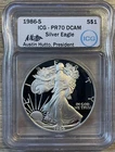 1986-S PR 70 DCAM American Silver Eagle ASE $1 ICG Proof AUSTIN HUTTO (PF 70)