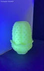 Vintage Fenton Art Glass Fairy Lamp Custard Uranium Hobnail