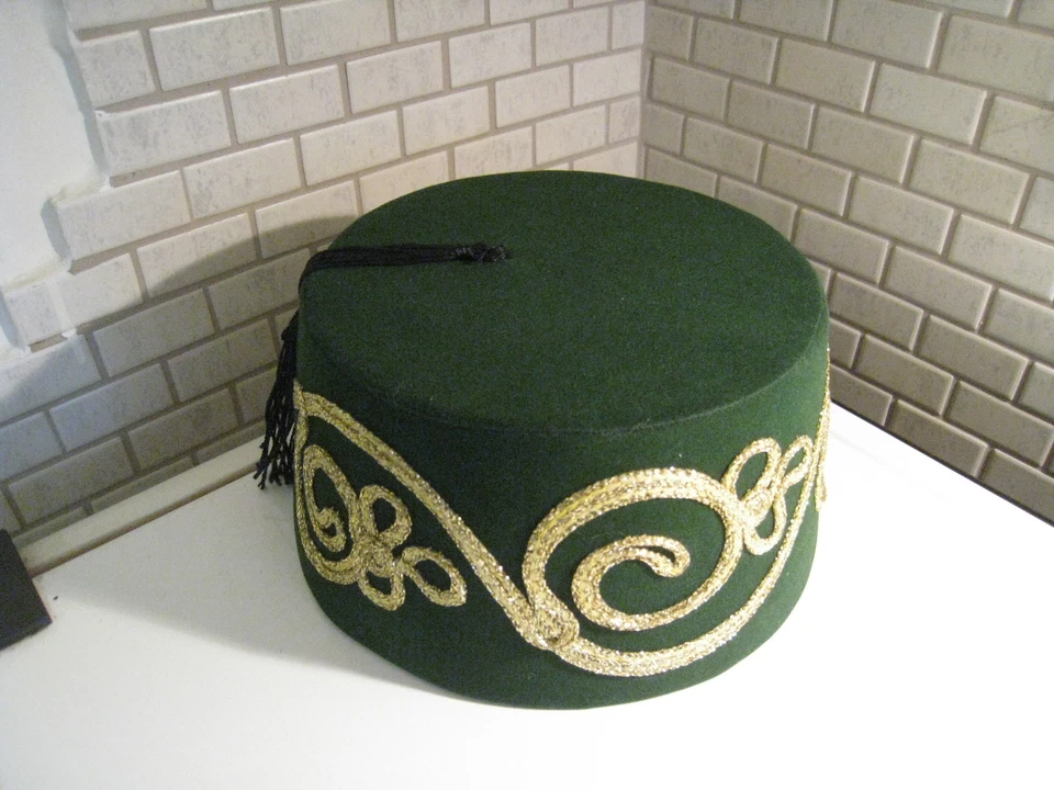 ADULTO ROJO FEZ CON BORLA, AUTÉNTICO FEZ TURCO, TARBOOSH, SOMBRERO OTOMANO FES Foto 3 de 4