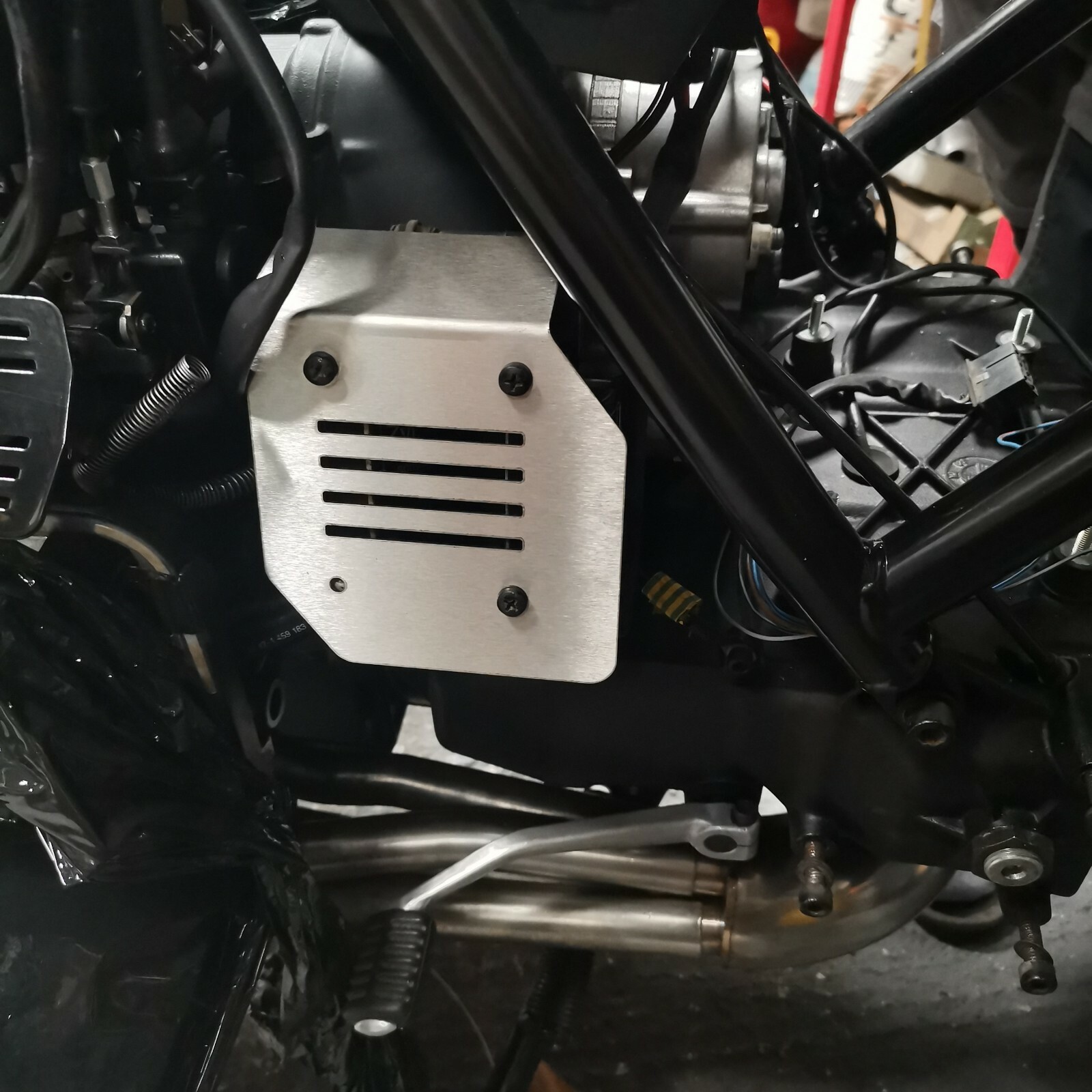 BMW K100 Ignition Coil Cover Guard brushed Stainless Cafe Racer