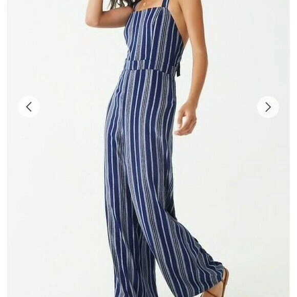 Forever 21 jumpsuit striped 2025