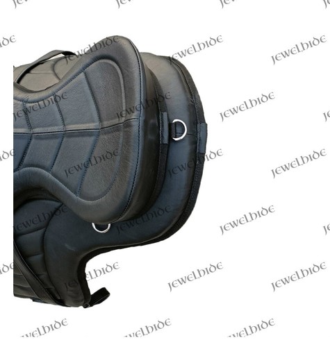 Sillín de caballo Freemax inglés de cuero negro sin árboles tamaño 10" - 18" pulgadas envío gratuito - Imagen 7 de 7