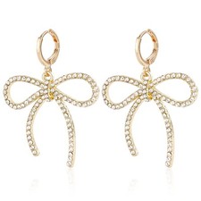 Earrings for Women Light Luxury Geometric Diamond Bow Earrings Set