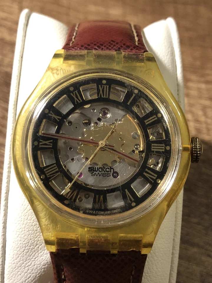 Reloj Pulsera Swatch Automático Esqueleto AG 1995 Suizo Raro De Colección Funciona Foto 2 de 4