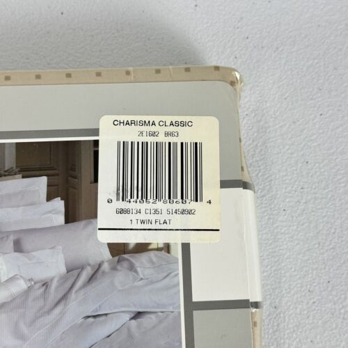 Vintage Charisma By Fieldcrest Supima Cotton Luxury Twin Flat Sheet 66x100in NOS - Picture 3 of 7