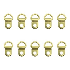 10 x D-Rings for Picture Hanging - Gold-coloured - Frame Hanging - Canvas Hanger