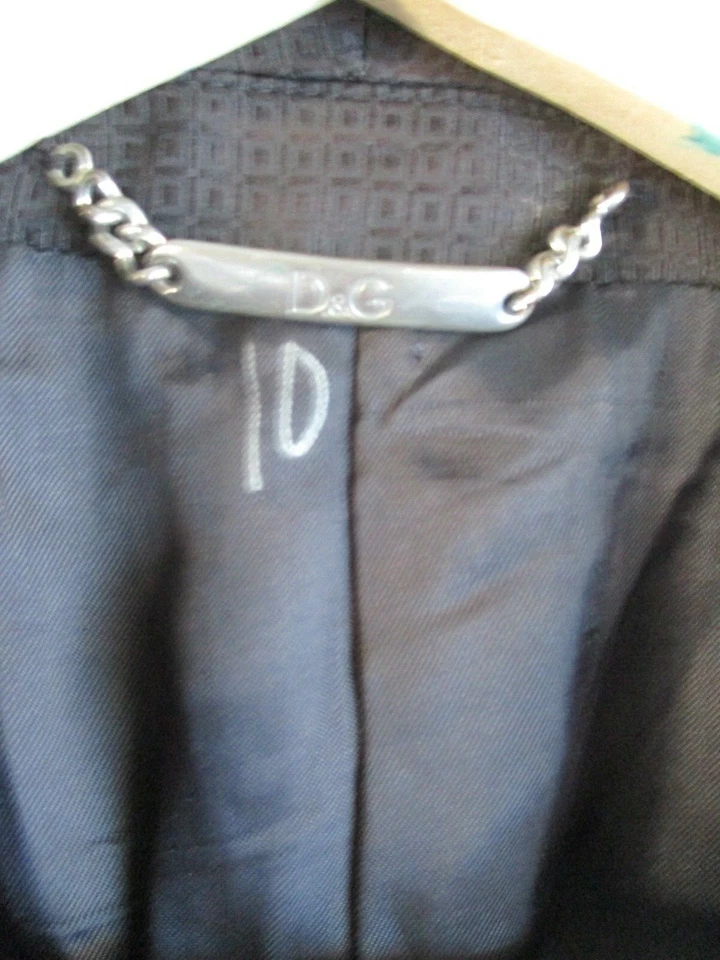 Dolce Gabbana Marrón Negro Chal Cuello Geométrico Esmoquin Formal Chaqueta 50 40R Foto 3 de 4