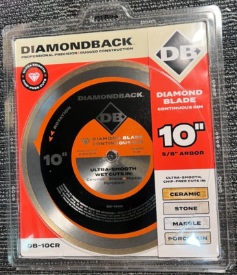 DIAMONDBACK Wet Cut Diamond Blade Concrete DB-10CR Continuous Rim 10-inch