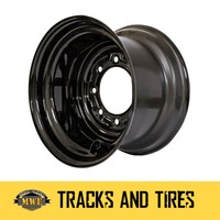 4 14-17.5 Skid Steer Loader Wheels For 14x17.5 Tires 8 Lug Wide Black Rims 4 14-17.5 Skid Steer Loader Wheels For 14x17.5 Tires 8 Lug Wide Black Rims