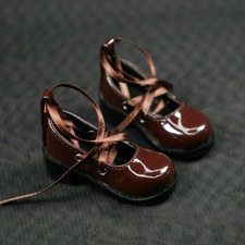 1/4MSD 1/3SD BJD Shoes Round-toe Strap PU Low Heels Brown / Black / Dark Red