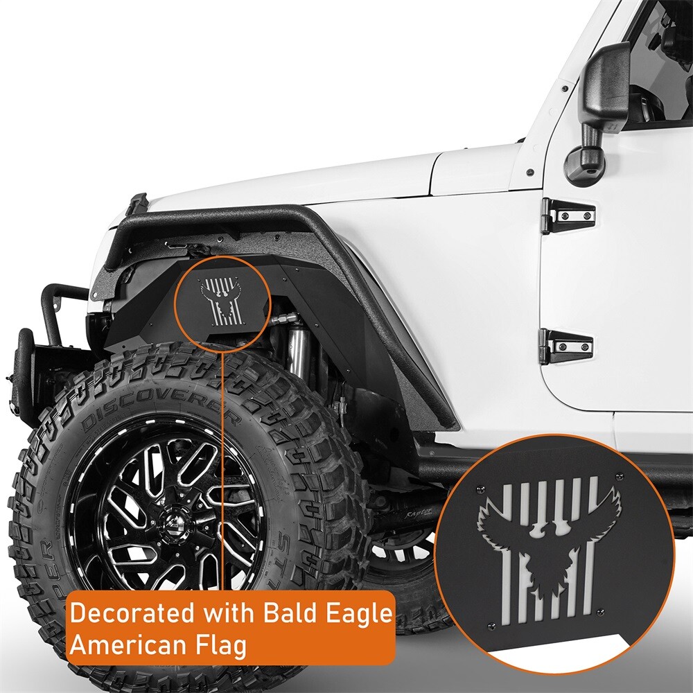 Aluminum Front Inner Fender Liners for 07-18 Jeep Wrangler JK