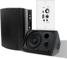 Herdio 400W 2X6.5" Outdoor Speakers Wired Wall Mount Bluetooth Amplifier Control