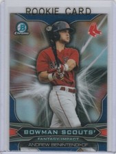 ANDREW BENINTENDI ROOKIE CARD Baseball Boston Red Sox Bowman Chrome Scouts RC 