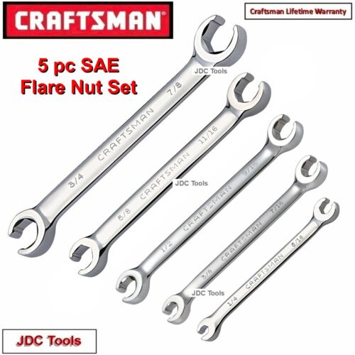 CRAFTSMAN TOOLS 10 pc SAE and MM Flare Nut Wrench Set 9-18 MM 1/4-7/8" SAE 9 5 - Picture 2 of 5