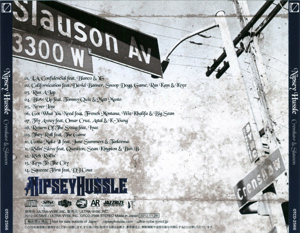 NIPSEY HUSSLE Crenshaw & Slauson with DVD Ltd Ed JAPAN CD OTCD