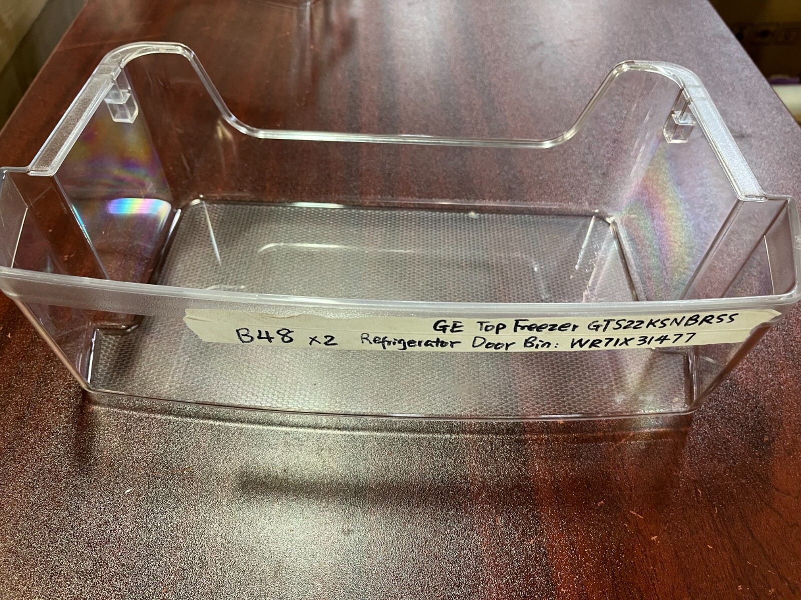 GE Refrigerator Door Bin WR71X31477 (qty 2) for Model GTS22KSNBRSS Used