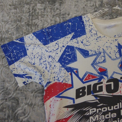Vintage Big O Tires Shirt Men's XL American Flag All Over Print Single Stitch - Picture 4 of 16