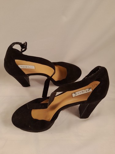 Black Heals Barely Worn Womens Ladies Shoes Faux Suede Night Out Dressy Size UK5 - Picture 1 of 5