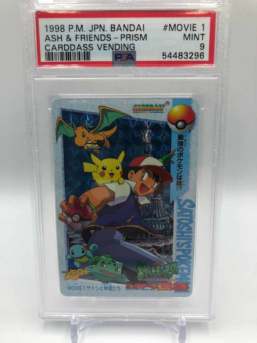 PSA 9 MINT Pokemon Japanese Bandai Carddass 1998 Ash' & Friends