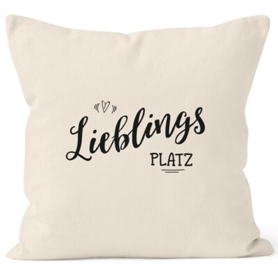 Kissenbezug Lieblingsplatz Geschenk Kissen-Hülle Deko-Kissen 40x40 MoonWorks 