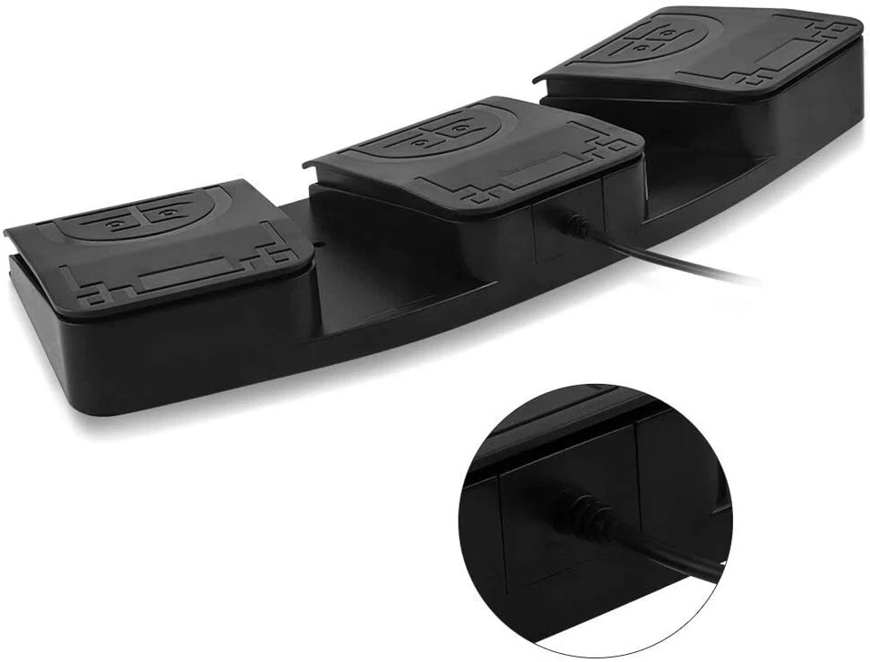 Upgraded USB Triple Foot Pedal Optical Switch Control PC Mouse Game Action HID - Image 3 of 4