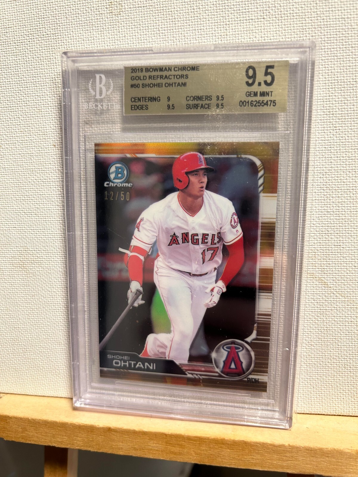 2019 Bowman Chrome Gold Refractor /50 Shohei Ohtani BGS 9.5
