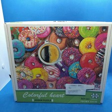 COLORFUL HEART 1000 Pieces Jigsaw Puzzle Donuts Coffee Ages 14 70cm x50 cm