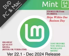 Linux Mint 22.1 Xia Cinnamon Live Install DVD x86-64 BRAND NEW Release US SHIP