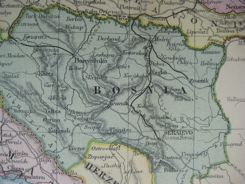 Original 1891 Color LIthgraphed Map AUSTRIA-HUNGARY Bohemia Bosnia Tyrol Kraków - Picture 8 of 18