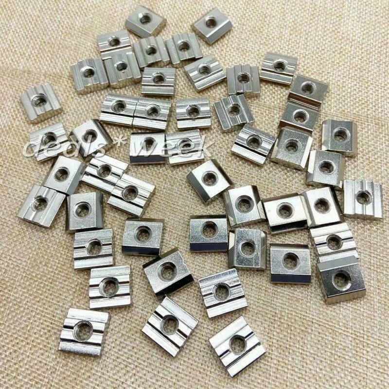 MARKENLOS 50x Nutenstein Mutter Schwer Nut 8 für Aluprofil EU3030 T-Nut Gewinde M6 M8