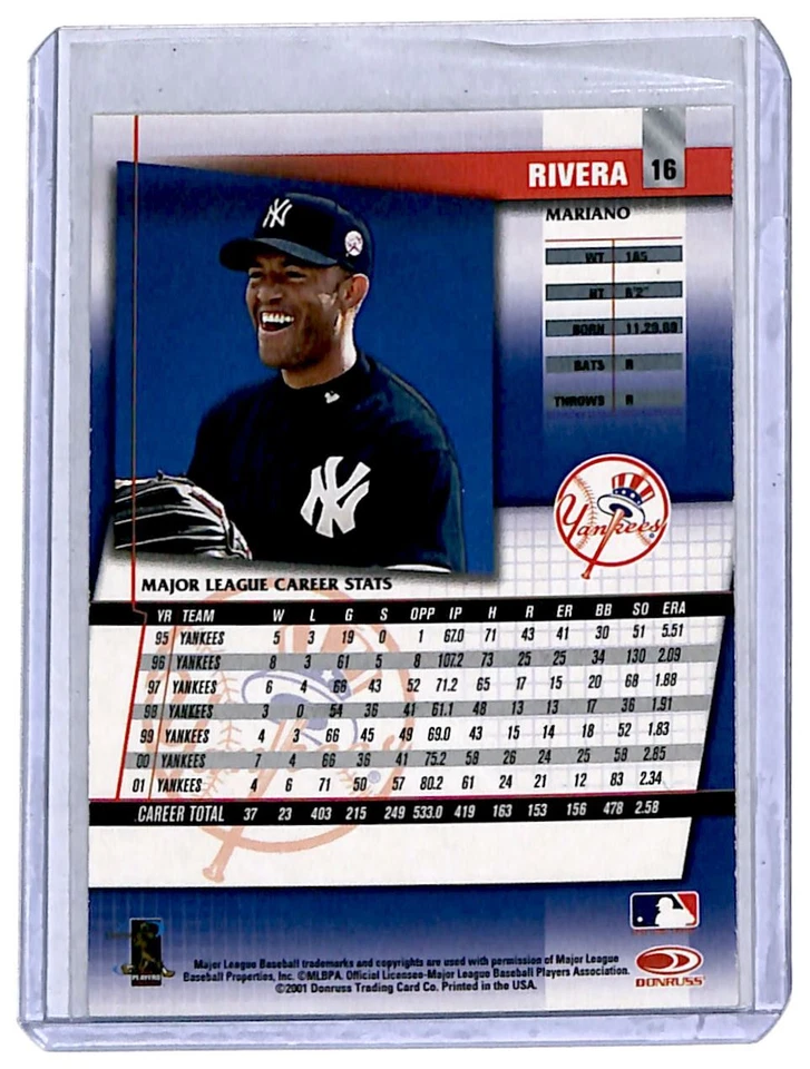 2002 Donruss Best of Fan Club Mariano Rivera New York Yankees #16 - Image 2 of 2