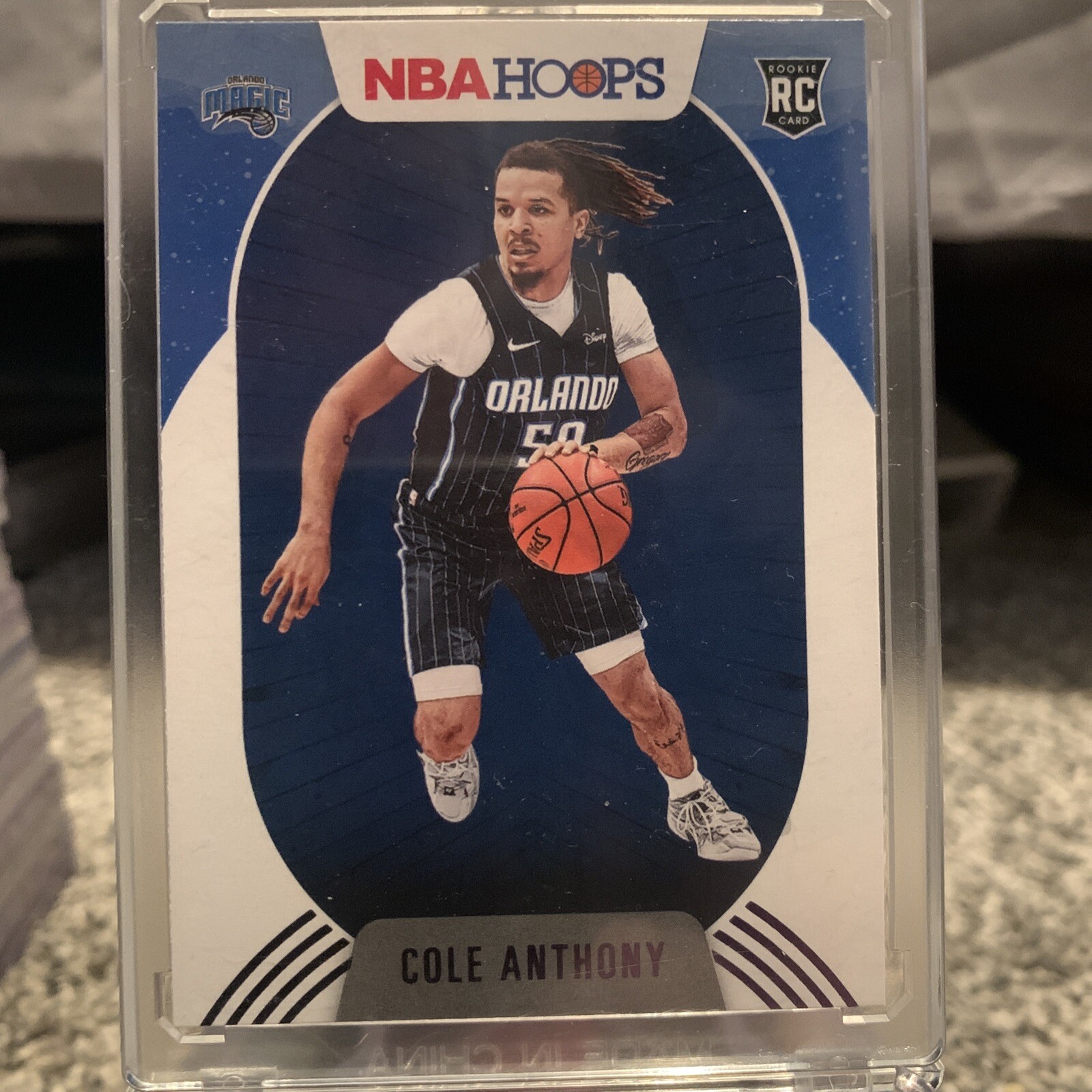 2020-21 NBA Hoops Cole Anthony #234 WINTER VARIATION RC Magic Purple Parallel