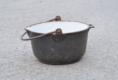 vintage iron boiler old cast iron cauldron pot - FREE POSTAGE - Picture 2 of 9